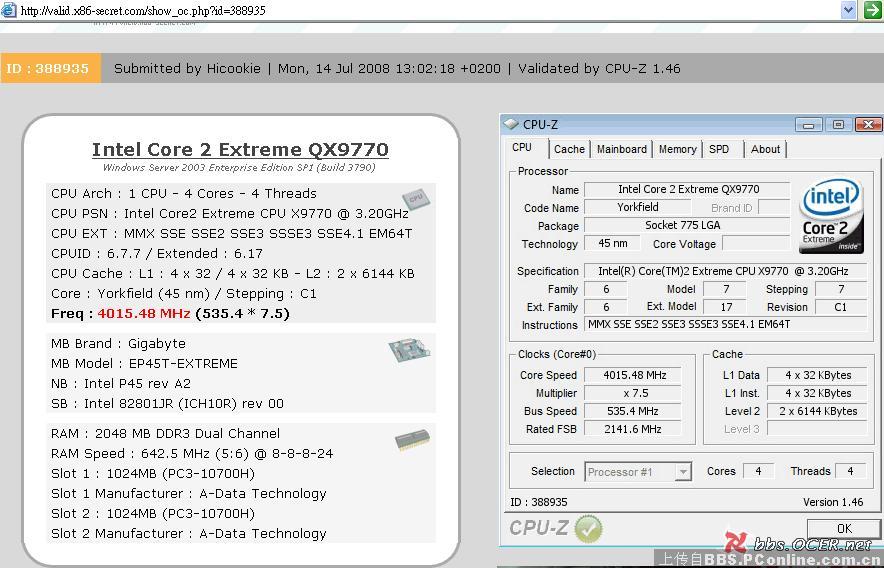 找了张ep45t extreme把q9770超到535外频的成绩点击查看外链图片