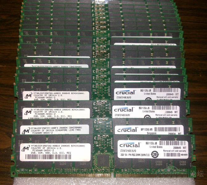 MT 原厂 2GB DDR ECC REG PC3200服务器