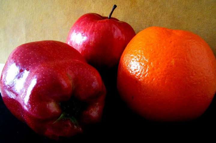 【【微距\/静物】红苹果与黄柑橘摄影图片】北