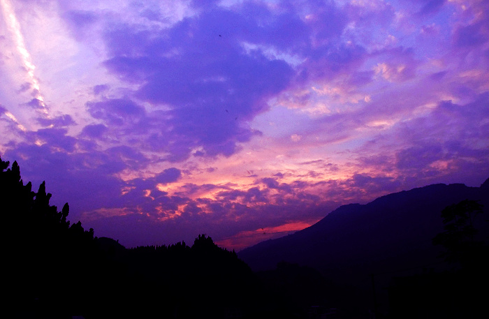 【我在我家楼顶观风景之一:日出日落摄影图片