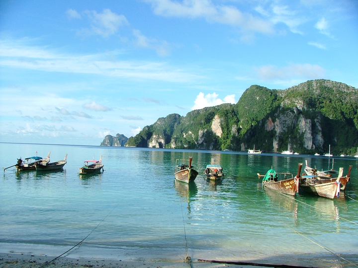 【泰国pp岛上的码头摄影图片】pp岛风光旅游
