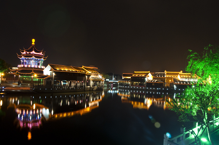 【苏州夜景摄影图片】苏州阊门风光摄影_太平洋电脑网