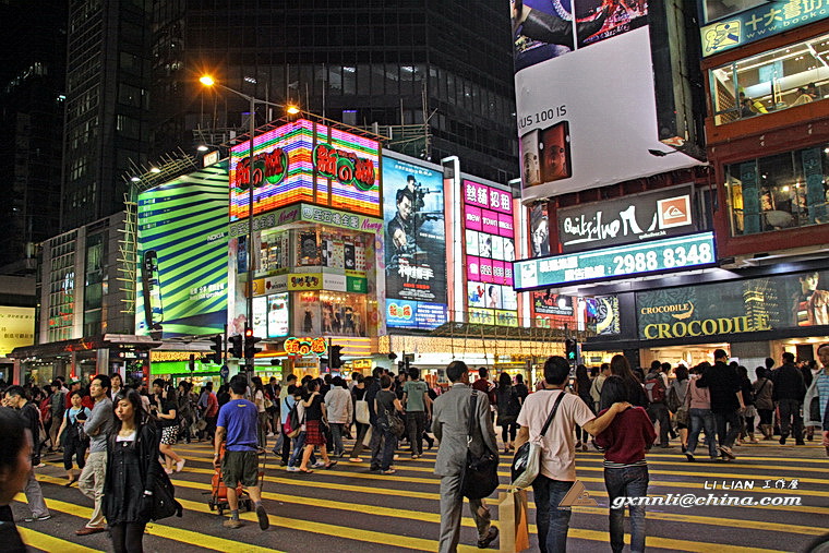 多彩,繁华的香港街景