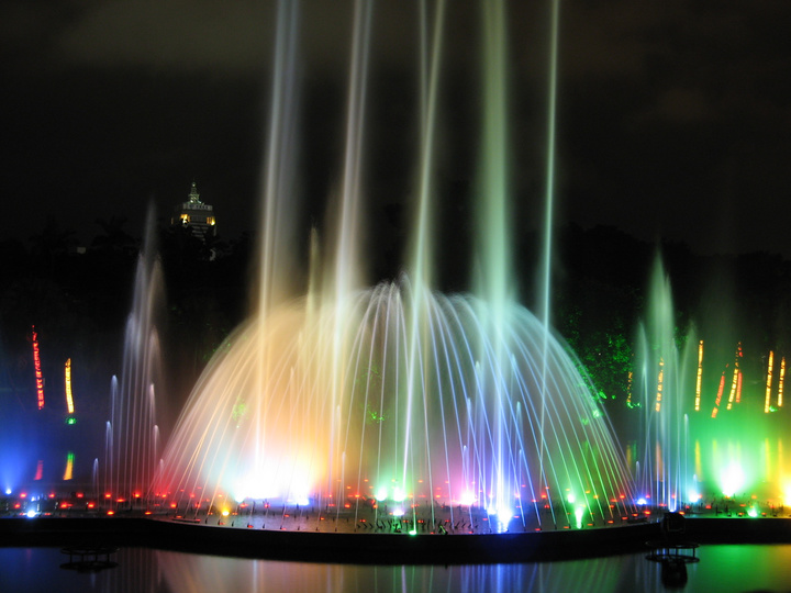 广东江门 东湖公园 音乐喷泉