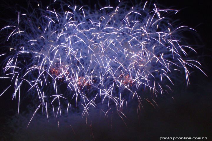 【国庆之夜的焰火摄影图片】上海浦东世纪广场