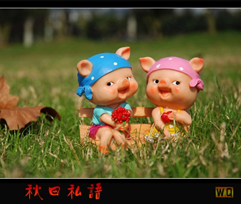 【秋日私语--两只小猪的浪漫故事摄影图片】森