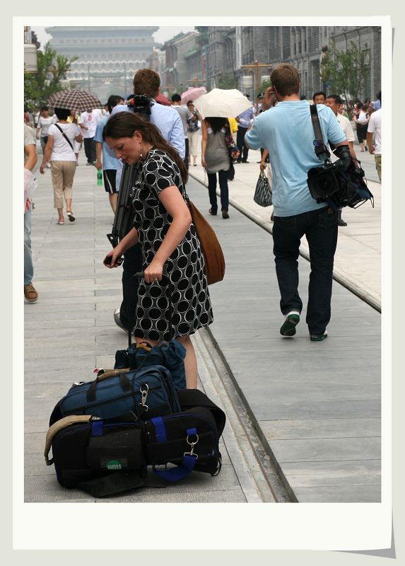 【奥运前一天的北京街头-外国人篇摄影图片】