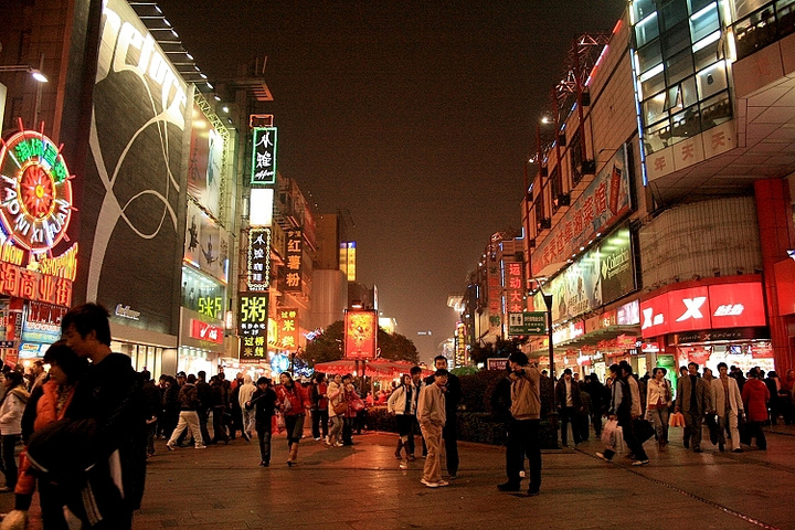 【长沙夜景摄影图片】长沙黄兴路步行街和湘江边生活