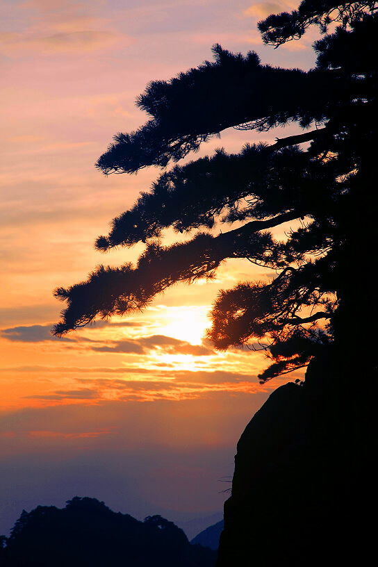 《黄山观日出,日落》