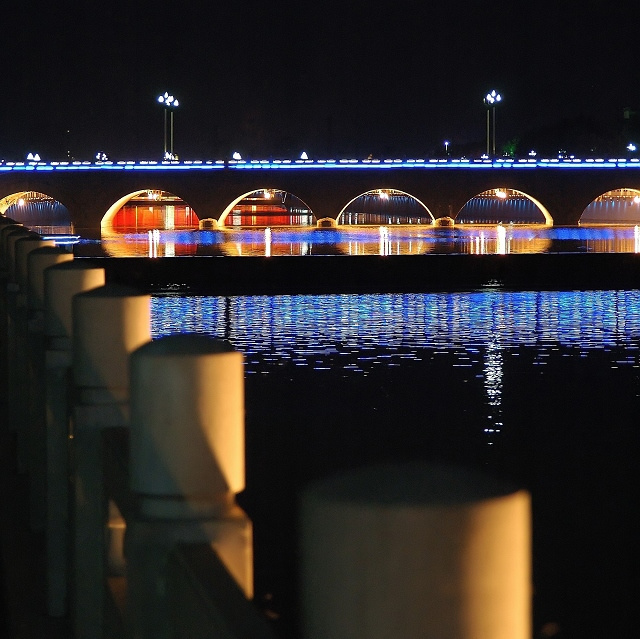 【桥之夜色摄影图片】济源溴水河岸风光旅游摄