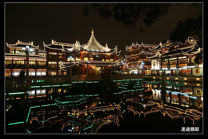 【上海老城隍庙夜景片子摄影图片】上海老城隍
