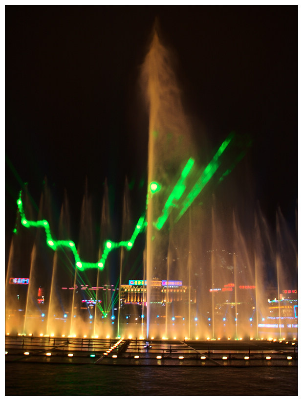 【柳州超大型江面音乐喷泉摄影图片】柳州河堤