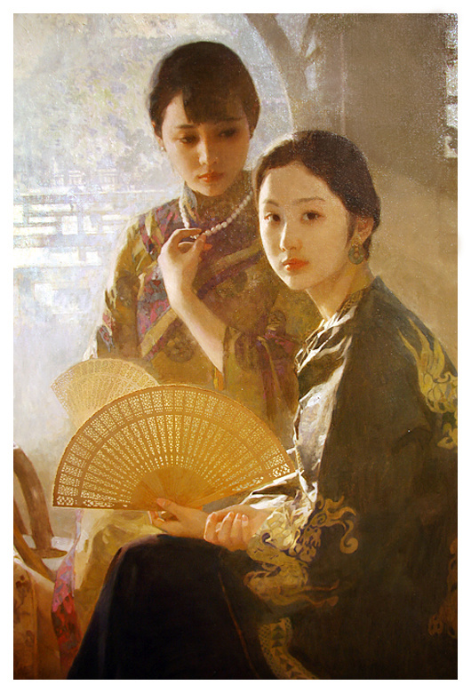 油画中的女人