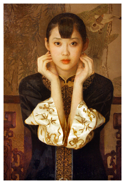 油画中的女人