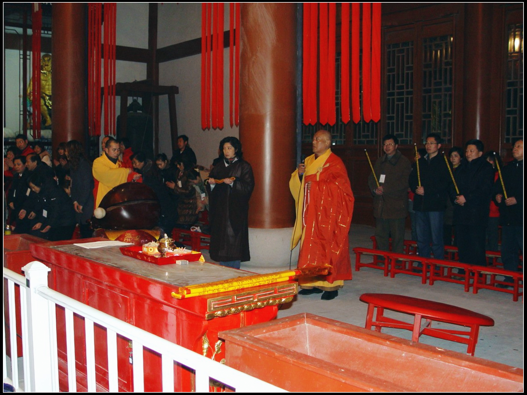 2008年同觉寺大年初一头香敬香,新年敲钟祈福仪式