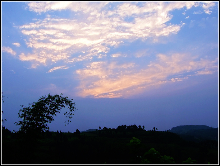 乡村晚霞夕阳