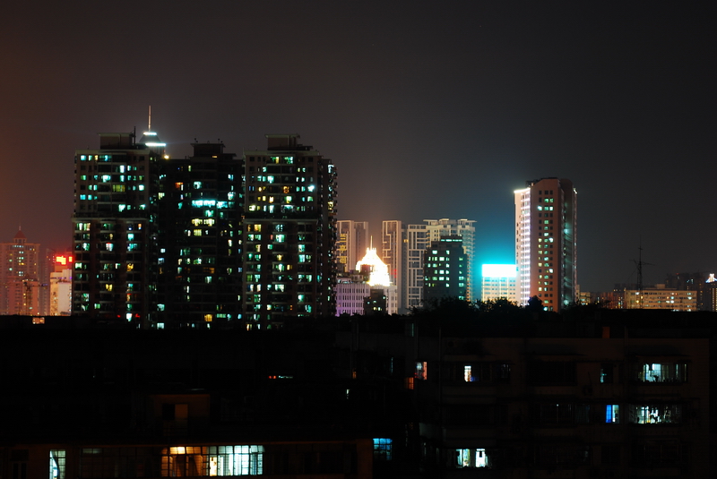 我家楼顶拍夜景