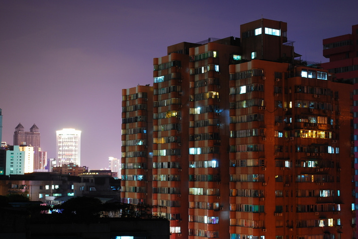 我家楼顶拍夜景