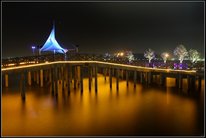 【浐灞生态园夜景摄影图片】灞桥风光摄影_太平洋电脑