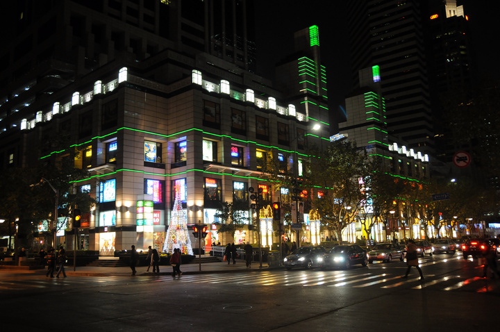 【淮海路夜景摄影图片】上海淮海路风光摄影_太平洋网