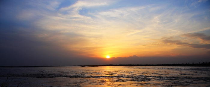 一组黄河夕照