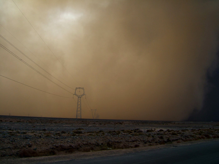 【戈壁滩上的沙尘暴摄影图片】张掖市生态摄影