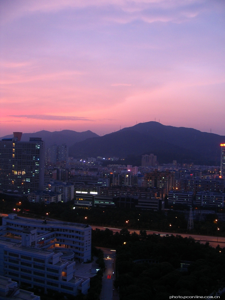 城市日落