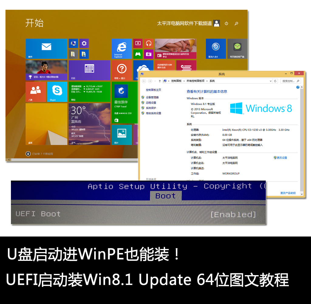 上一组  UEFI装Win8.1 Update 64位教程