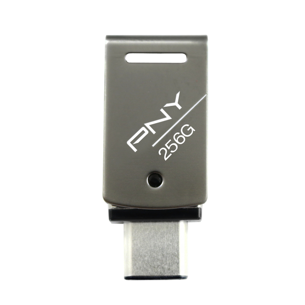 PNY DULEY 双头USB 3.1 OTG手机U盘 256GB 正面