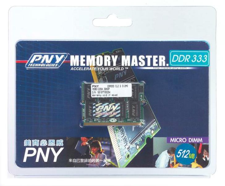 PNY DDR333-512M MICRO DIMM 图片