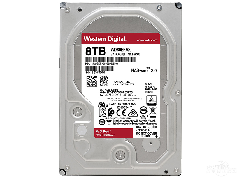 ݺ 8TB 256M SATA Ӳ(WD80EFAX)ͼ