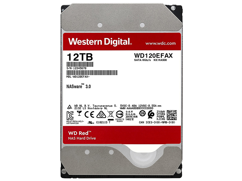 西部数据红盘 12TB 256M SATA 硬盘(WD120EFAX) 主图