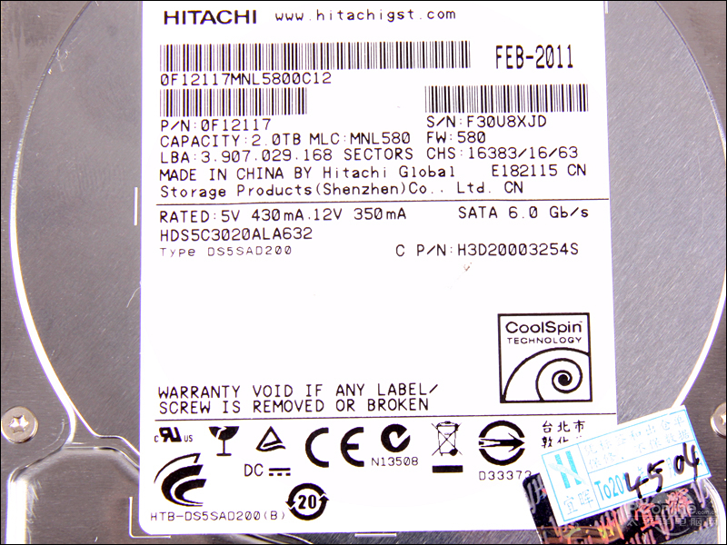 HGST(ԭ)5K3000 2TB 32M SATA3ͼ