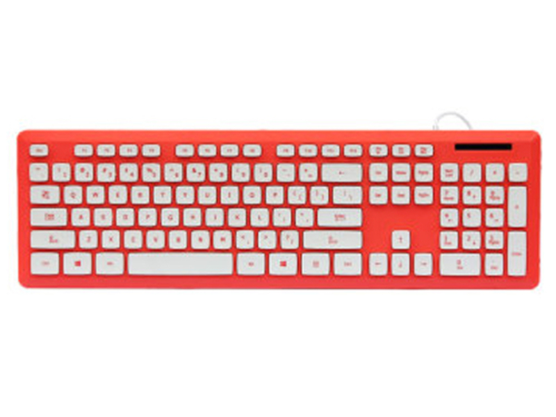七巧手I5红色超薄键盘 清洁刷+键盘膜 主图