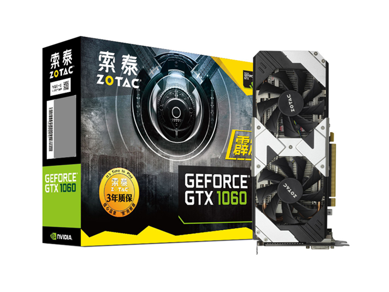 索泰gtx1060-3gd5霹雳版oc