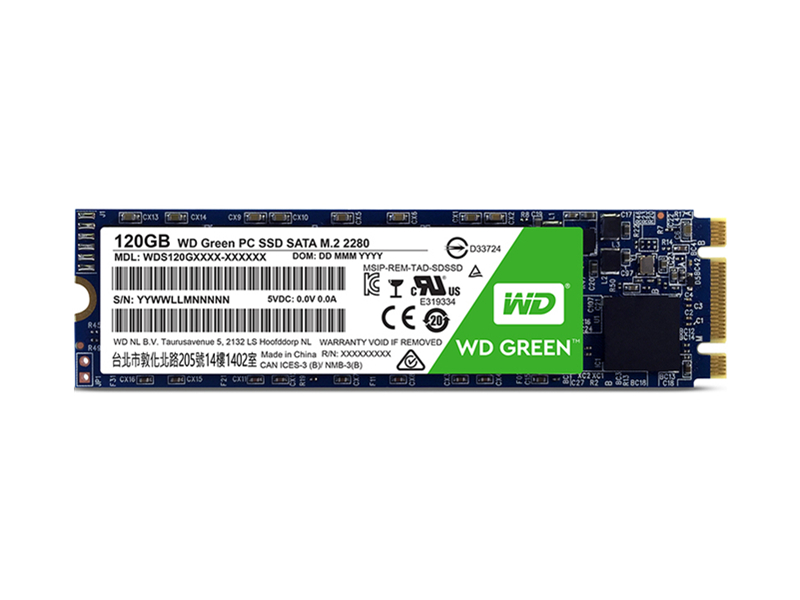 西部数据WD GREEN 120GB M.2 SSD 正面