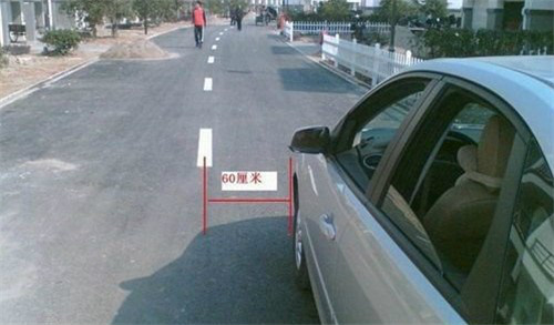 车距确认 行驶中车身与边线距离确认