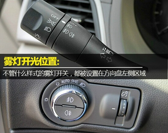 汽车车灯图解大全 雾灯的使用及操作高清图片