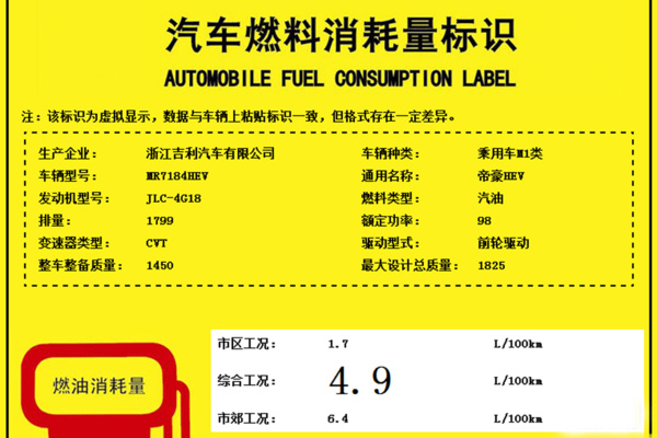 吉利帝豪EC7混动版月底发布 与丰田使用相同电池供应商