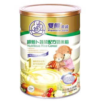 双熊胡萝卜蔬菜配方奶米粉528g/罐