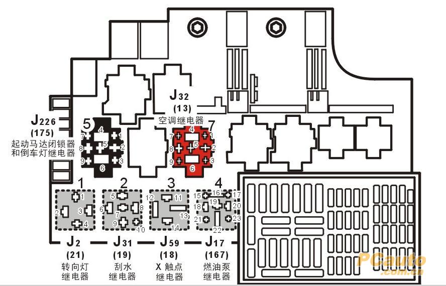 桑塔纳3000保险丝图解 桑塔纳3000保险丝图 第3名 桑塔纳2000继电器