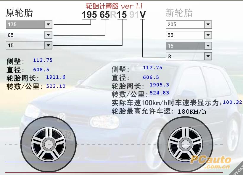 轮胎计算器