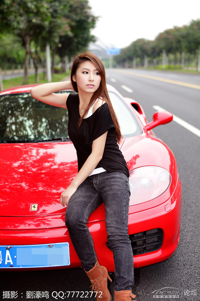 广州大学城 法拉利与美女
