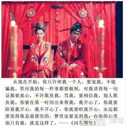 河东狮吼经典语录伤不起的爱