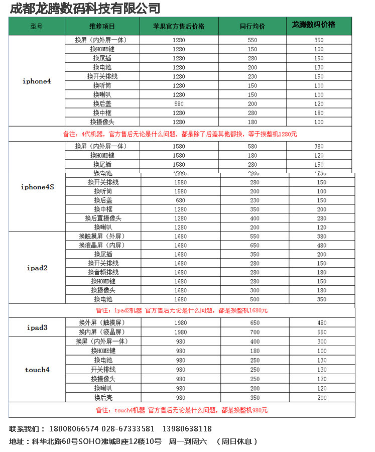 维修苹果手机4S\/ip5换屏,wifi维修多少钱?_龙腾