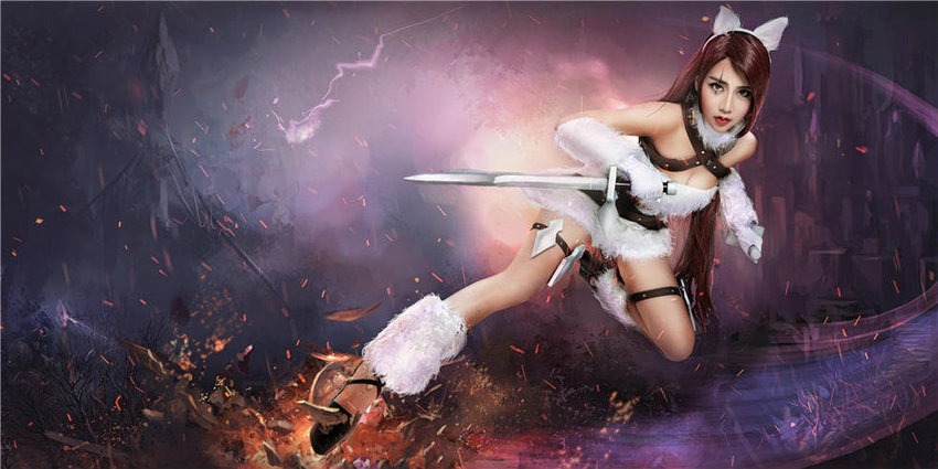 cosplay女 美腿,Cosplay女英雄 cos "最美女硕士"cos卡特琳娜 美腿比原画还长