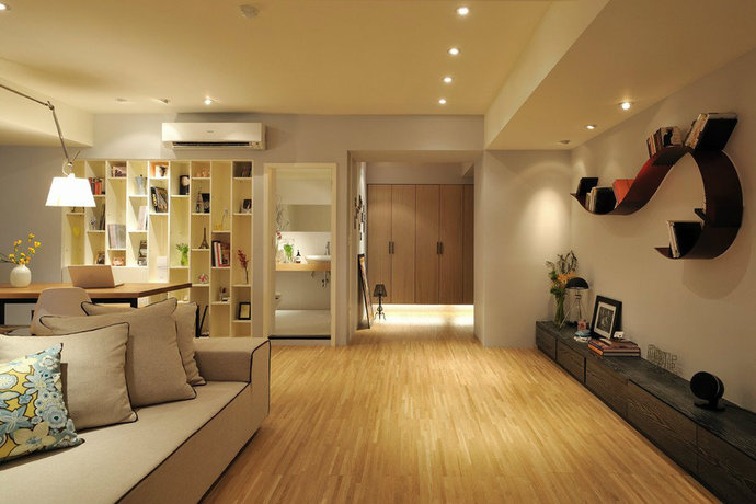 35平现代简约风格两室两厅客厅装修效果图