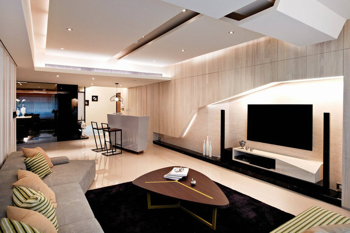 165平现代风格单身公寓客厅装修效果图2014图片