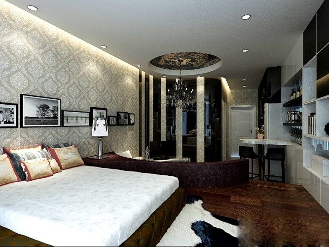 42平米一居室现代风格卧室装修效果图