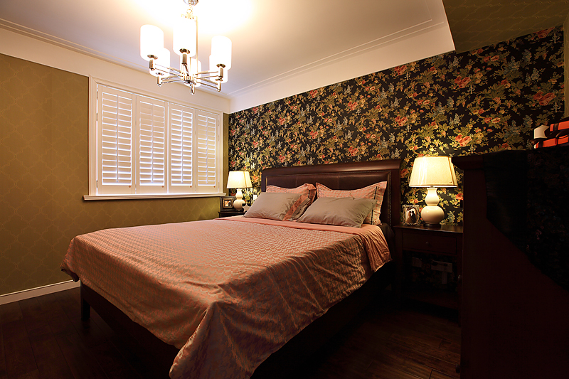 110平米二居室现代美式卧室装修效果图